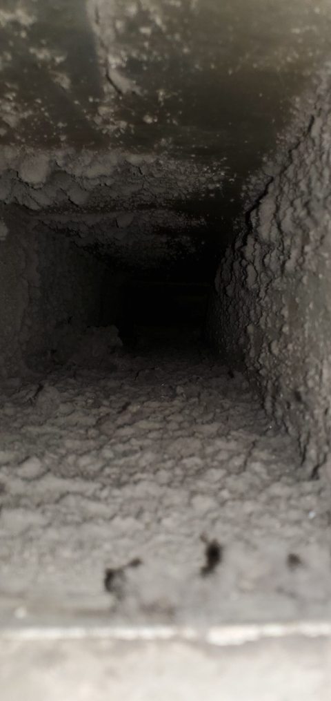 Accumulation de poussière dans un conduit
