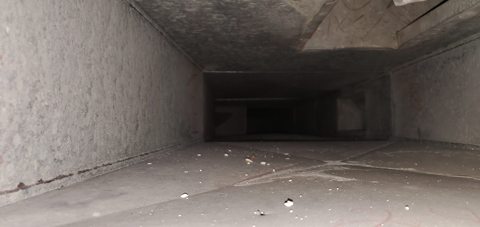 Vue intérieure d’un réseau de ventilation