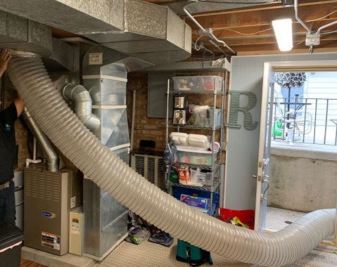 Équipement de nettoyage raccordé au système de ventilation