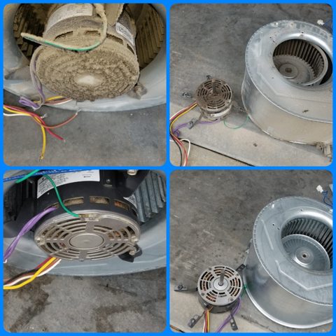 Ventilateurs et conduits avant et après nettoyage